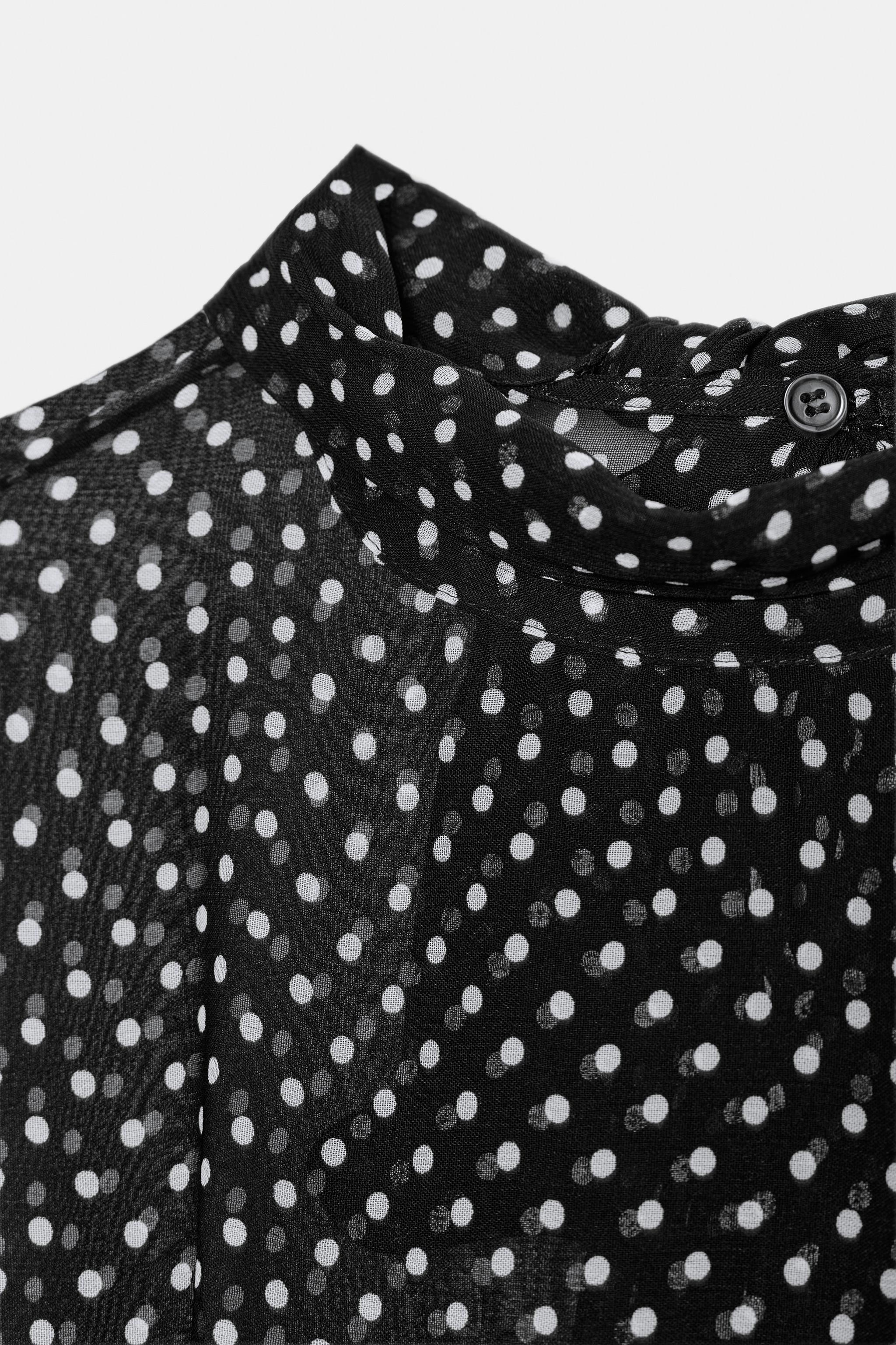 ZW COLLECTION POLKA DOT TIE BLOUSE